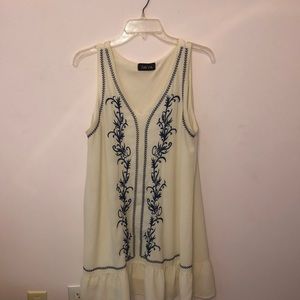 Beautiful blue thread embroidered dress
